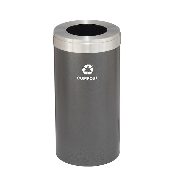 Waste Receptacle, No Liner, 23 gal., Silver