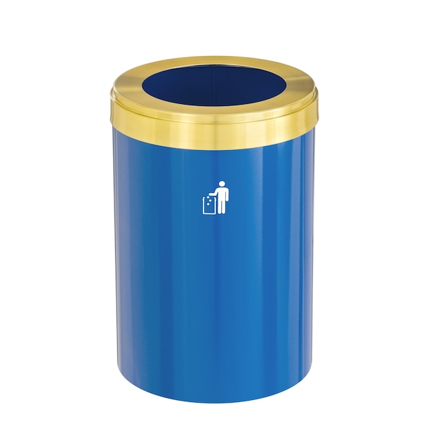 Waste Receptacle, Liner, 33 gal., Blue/Sati