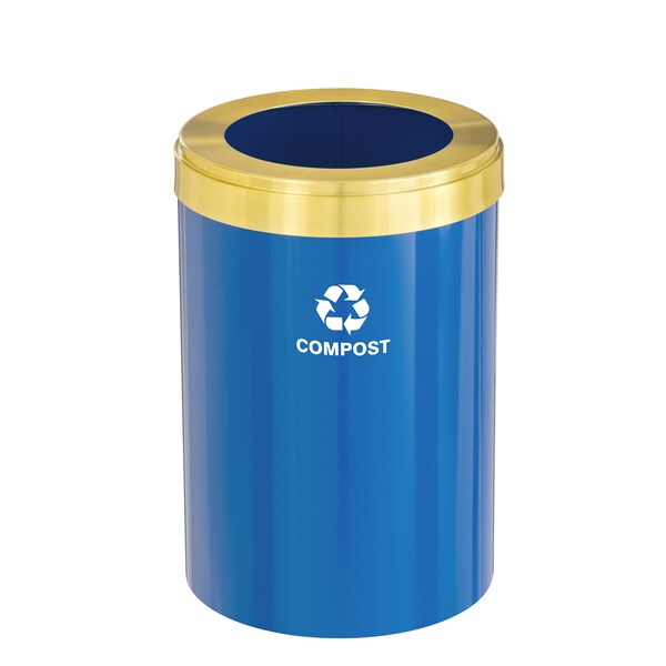 Waste Receptacle, Liner, 16 gal., Blue/Sati
