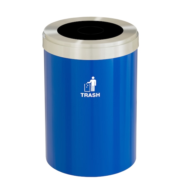 Waste Receptacle, Liner, 16 gal., Blue/Silv