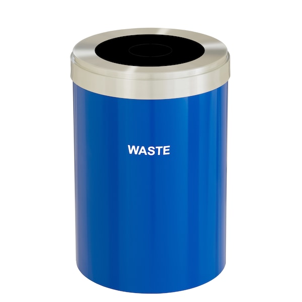Waste Receptacle, Liner, 16 gal., Blue/Silv