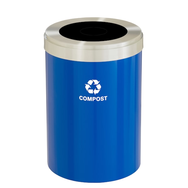 Waste Receptacle, Liner, 16 gal., Blue/Silv