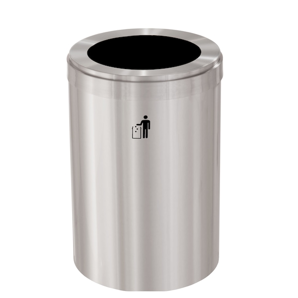 Waste Receptacle, Liner, 33 gal., Silver/Si