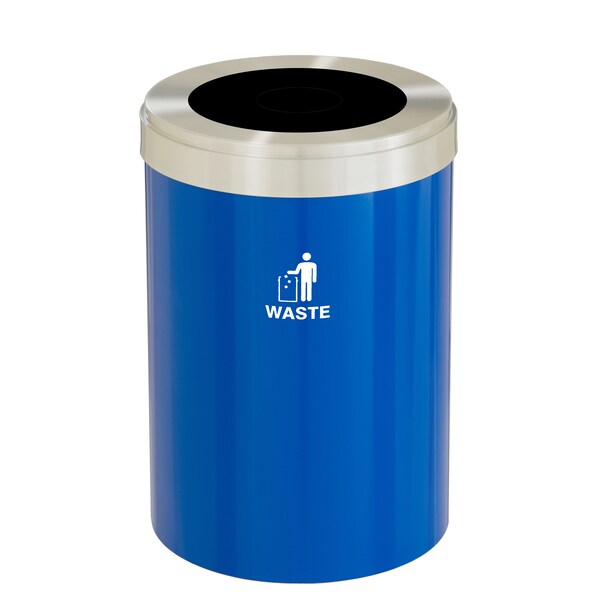 Waste Receptacle, No Liner, 41 gal., Blue/S