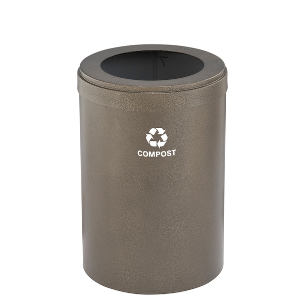 Waste Receptacle, No Liner, 41 gal., Bronze