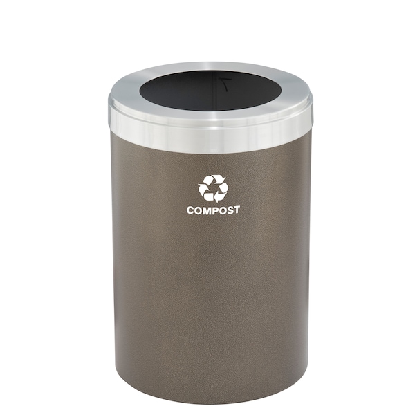 Waste Receptacle, No Liner, 41 gal., Bronze