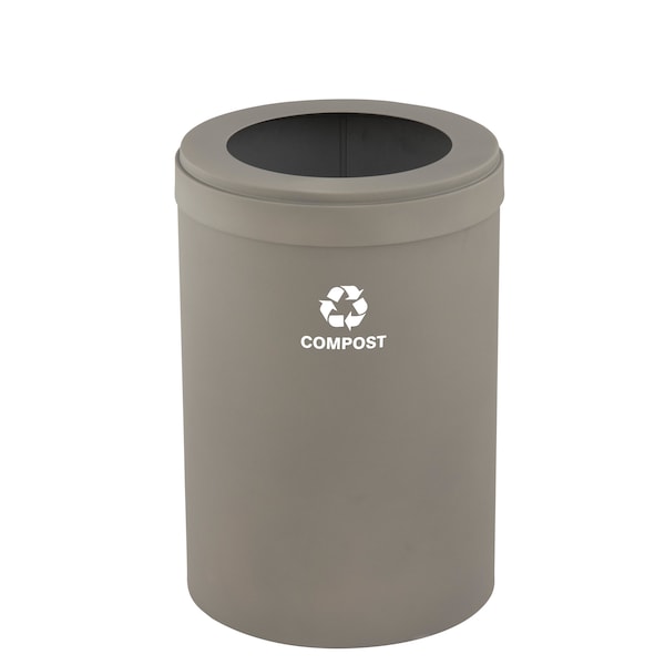 Waste Receptacle, No Liner, 41 gal., Nickel