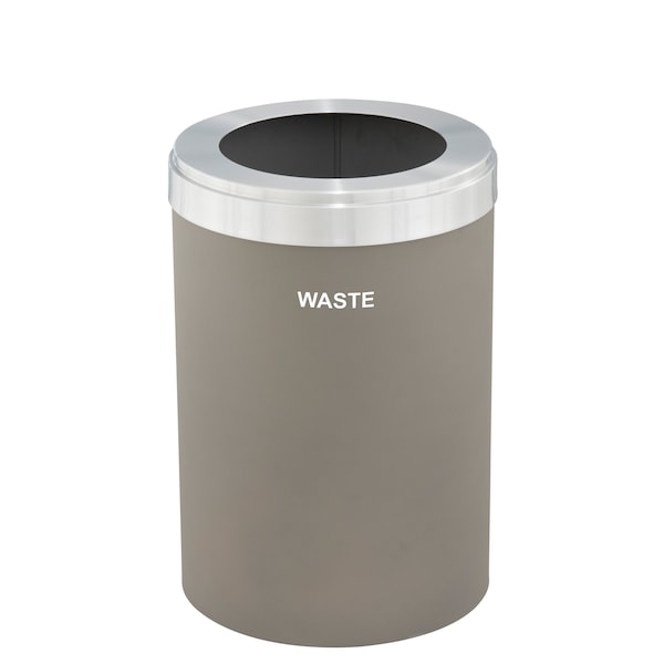 Waste Receptacle, No Liner, 41 gal., Nickel