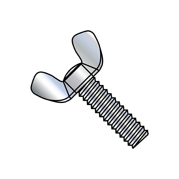 Wing Nuts, 8-32X2 LT TYP A COLD F, PK200, #8-32 Thread Size, Wing, Zinc Plated Steel, 2 in Lg