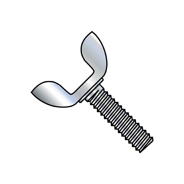 Wing Nuts, 8-32X3/4 TYPE D STAMPE, PK200, #8-32 Thread Size, Wing, Zinc Plated Steel, 3/4 in Lg