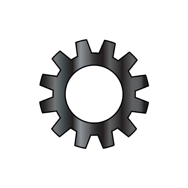 External Tooth Lock Washer, For Screw Size #10 18-8 Stainless Steel, Black Oxide Finish, 10000 PK
