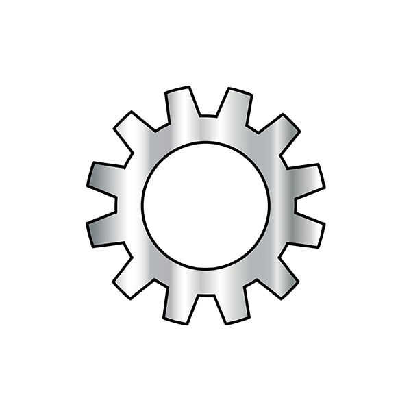 External Tooth Lock Washer, For Screw Size #10 18-8 Stainless Steel, Plain Finish, 10000 PK