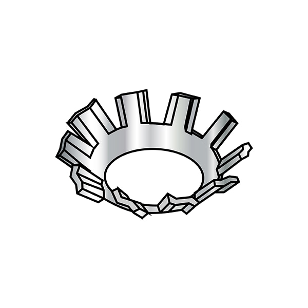 External Tooth Lock Washer, For Screw Size #10 18-8 Stainless Steel, Plain Finish, 1000 PK