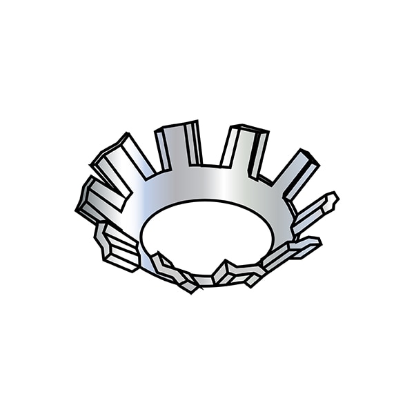 External Tooth Lock Washer, For Screw Size #10 Spring Steel, Zinc Plated Finish, 10000 PK