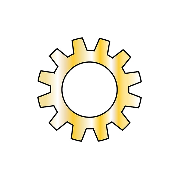 External Tooth Lock Washer, For Screw Size #10 Spring Steel, Yellow Zinc Finish, 10000 PK