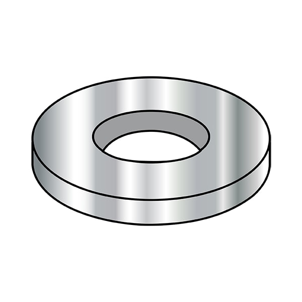 Flat Washer, For Screw Size 0" , Steel Plain Finish, 1000 PK