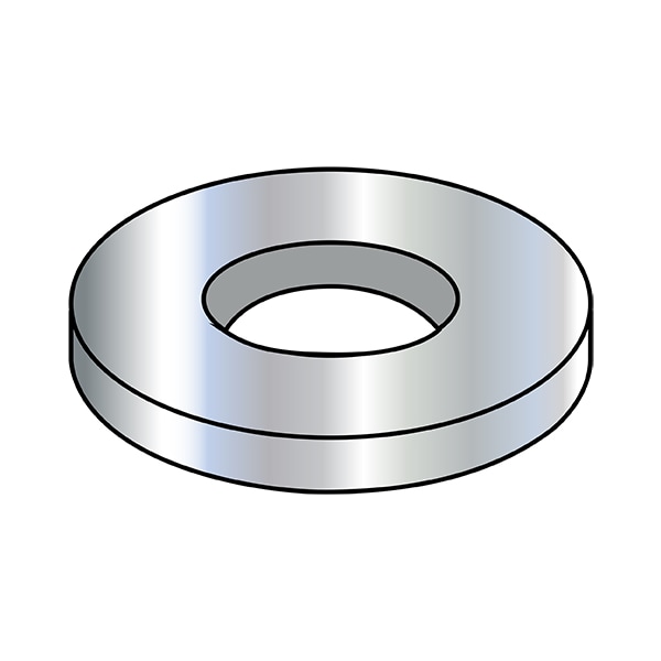 Flat Washer, For Screw Size 1/2X1" , Steel Zinc Plated Finish, 1000 PK