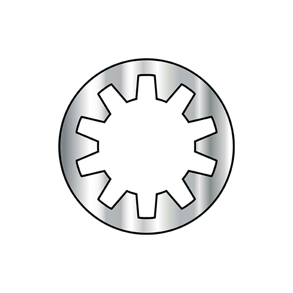 Internal Tooth Lock Washer, For Screw Size #6 Stainless Steel, Plain Finish, 10000 PK