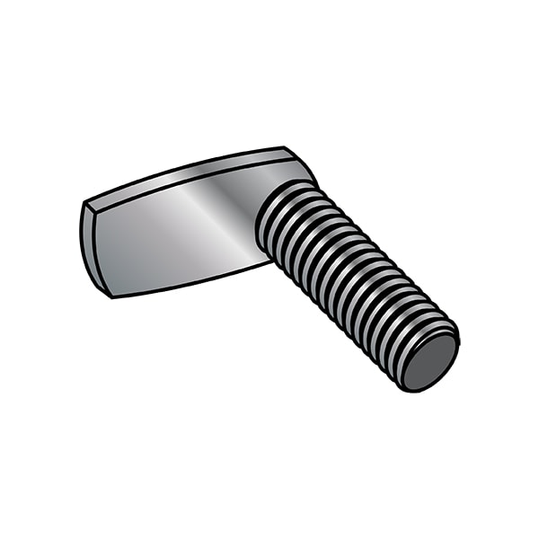Weld Stud, 3/8"-16, 1.609 in, Bottom Projection, Steel, Plain Finish, 1000 PK