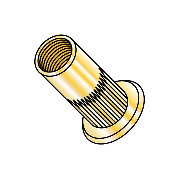 Rivet Nut, 5/16"-18 Thread Size, 0.660 in - 0.670 in Flange Dia., .720 in - .750 in L, Steel