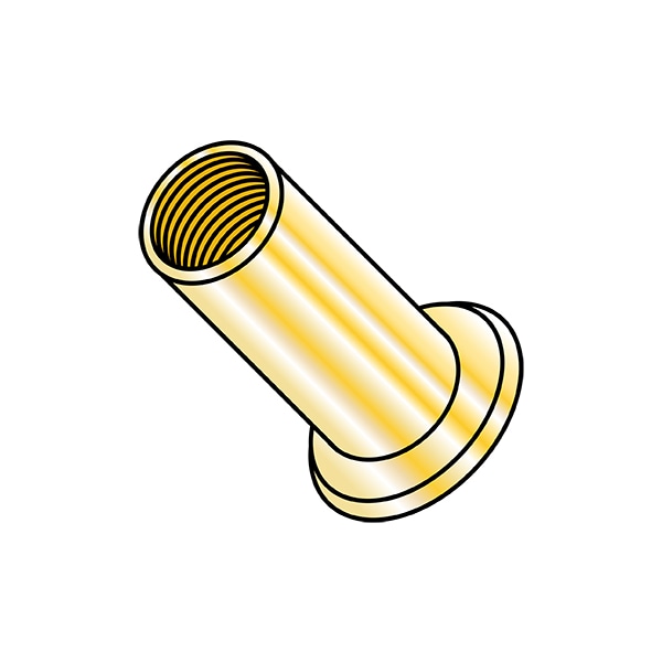Rivet Nut, 5/16"-18 Thread Size, 0.655 in - 0.665 in Flange Dia., .735 in - .765 in L, Steel