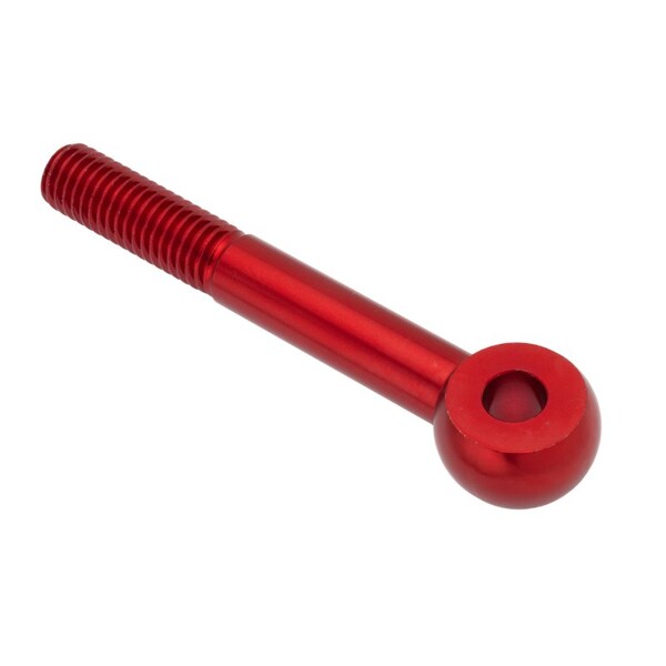 Rod End, Aluminum, Red Anodized, 5/8"-11 Thrd Sz, 2 in Thrd Lg, 5-1/8 in Overall Lg
