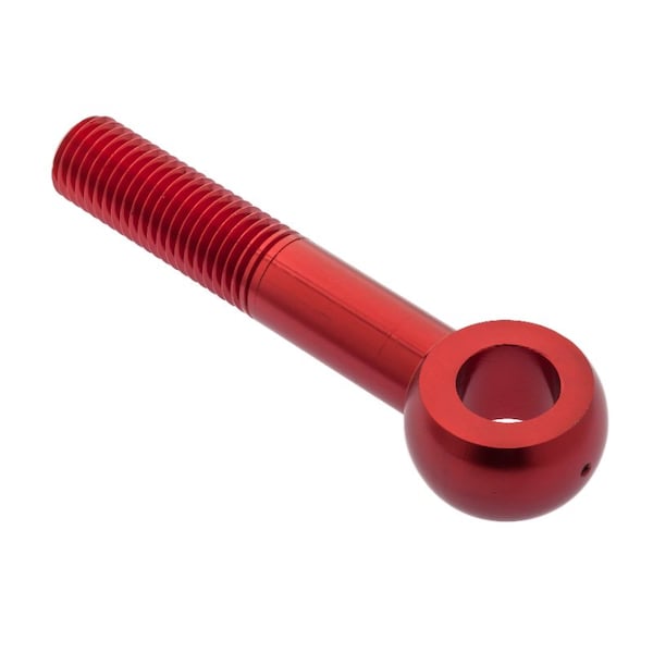 Rod End, Aluminum, Red Anodized, 5/8"-11 Thrd Sz, 2 in Thrd Lg, 5-5/8 in Overall Lg