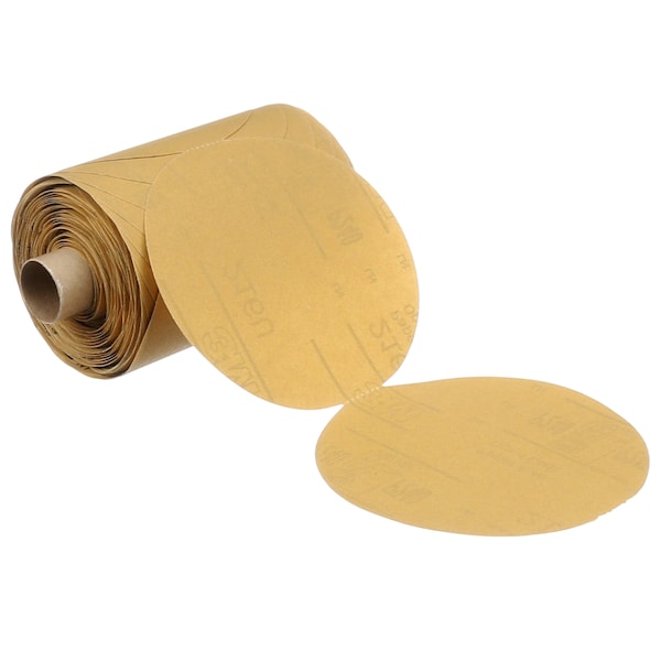 Gold Paper Disc Roll, 5 in Dia, Aluminum Oxide, P100 Grit