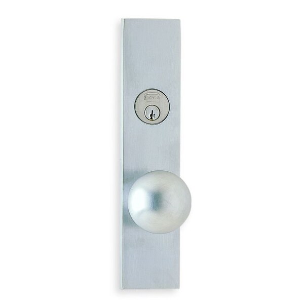 LH Storeroom 234BS Mort Stainless 198 Knob 12000 Plate Satin Chrome