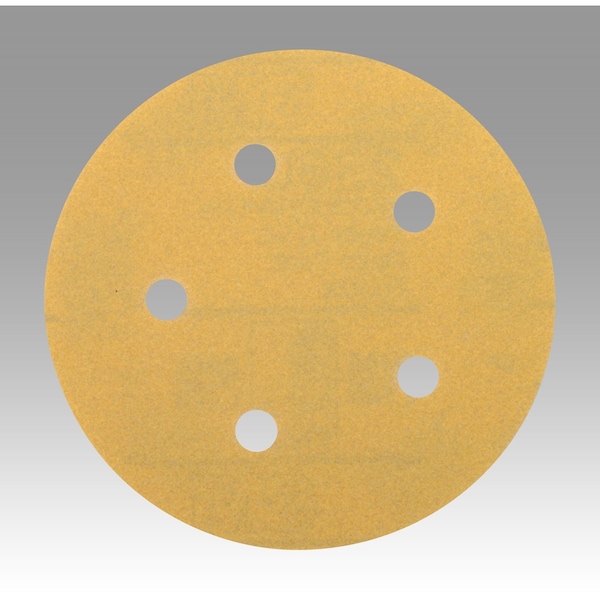 Gold Film Disc, 5 in Dia, Aluminum Oxide, P320 Grit