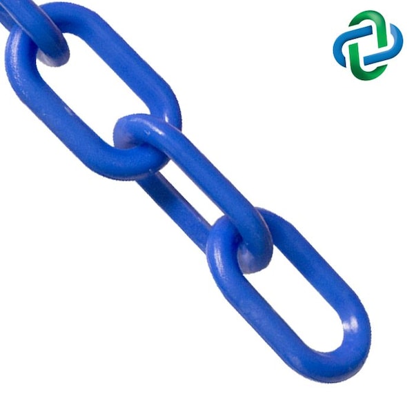 Blue Plastic Chain 3"(#10, 76 mm)x100 f