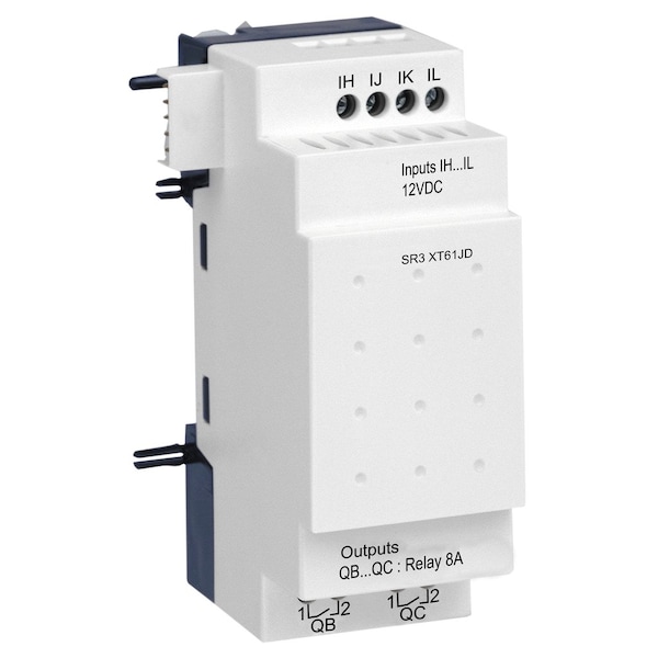 Discrete I/O extension module, Zelio Logic, 6 I/O, 12 V DC