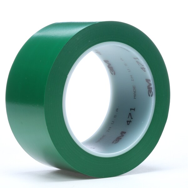 VinylTape, 3" x 36 yd, 5.2 mil, Green, PK12