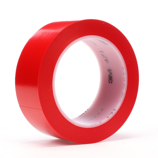 Vinyl Tape, Red, 3"x36 yd, 5.2 mil, PK12