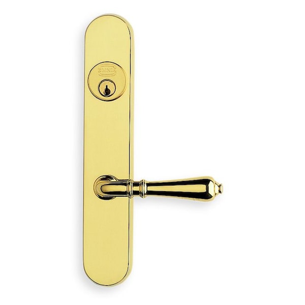 LH 752 LVR 65000 Narrow Plate DBL CYL 2" Backset Mort Bright Brass