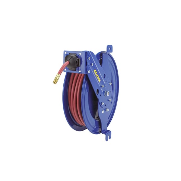 Side Mount Reel with Guide Arm, 1/4" Hose Diameter, 50 ft. Length, Carbon Steel