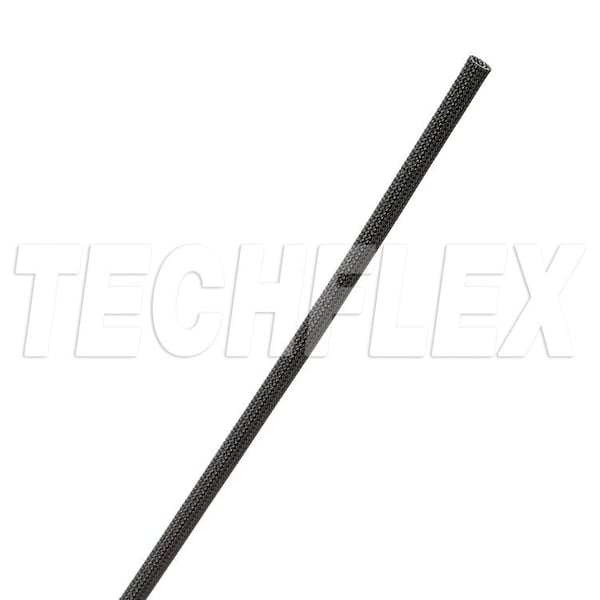 Braided Cable Sleeve, 0.112 in Max Bundle Dia., 100 ft, Fiberglass, Black