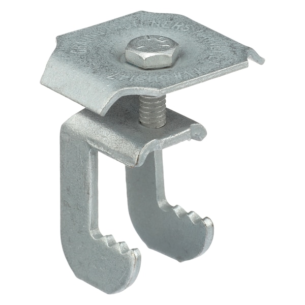 Grating Clip, For Screw Size 1/4 in, Carbon Steel, Galvanized, 50 PK