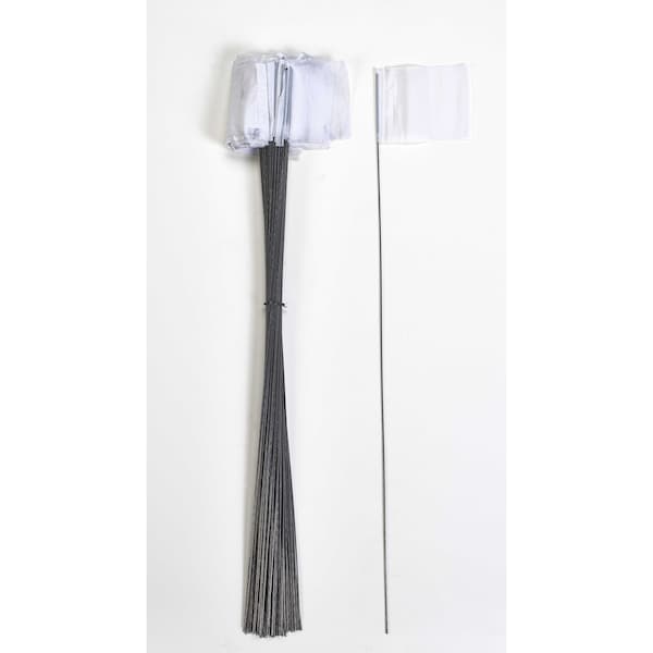 2.5X3.5X30" Wire Marking Flags, White, 1000C