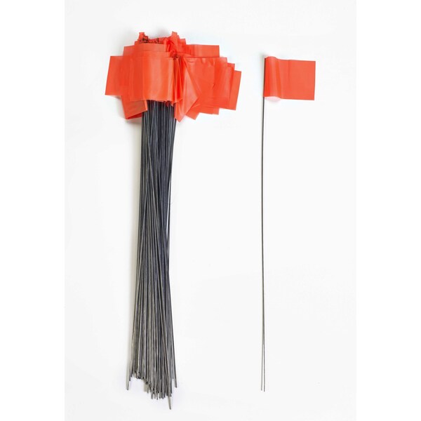 Wire Marking Flags, 2.5"X 3.5"X 21", Glow Orange (Pack Of 1000)
