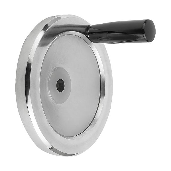 Disc Handwheel Diameter D1= 100 mm, Reamed Hole D2= 12 mm, Aluminum, Comp: Thermoset, Revolving Grip