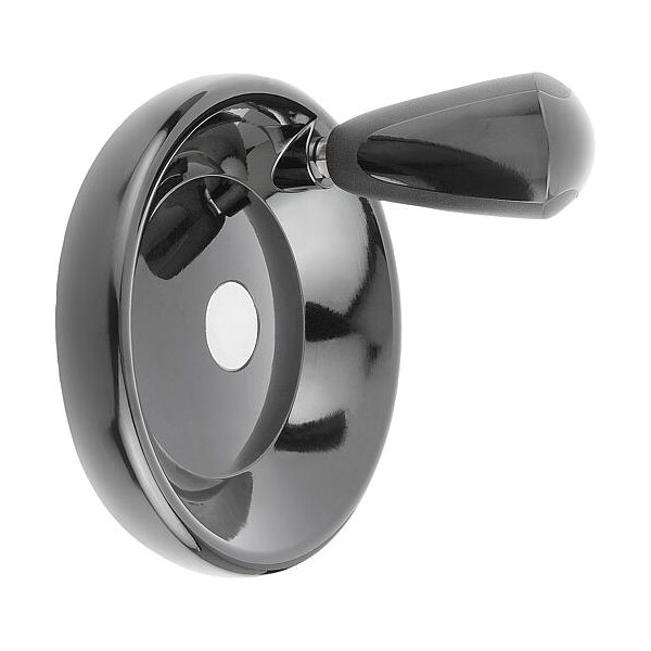 Disc Handwheel, Thermoset, Hub Steel, Diameter D1= 160 mm, Form D Pilot Hole D2= 10 mm, Revol. Grip