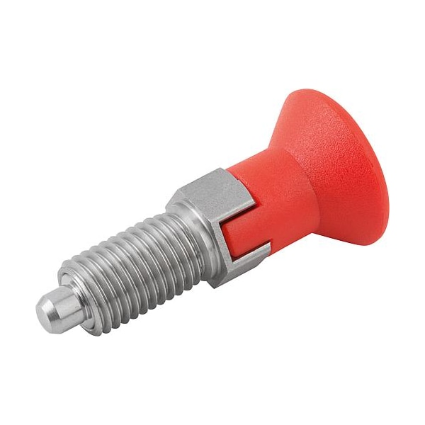 Indexing Plunger Red D1= M20X1, 5, D=10, Style C, Lockout Type wo Locknut, Stainless Steel Hardened