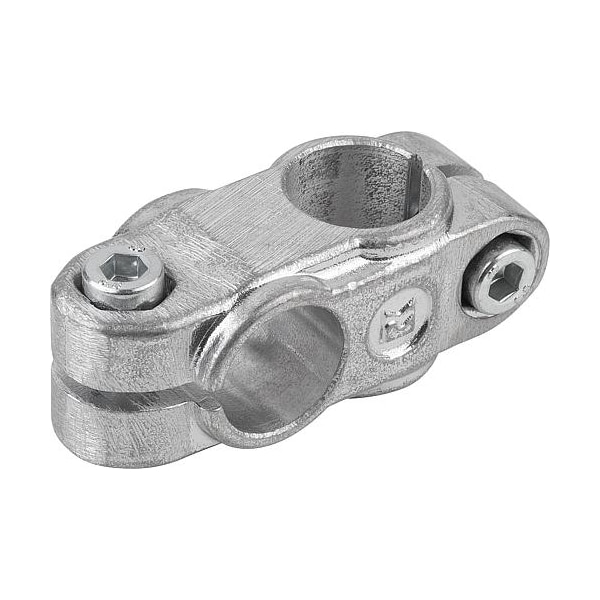 Tube Clamp 4-Way Flat Aluminum, Comp: Steel, A=0.75", B=0.75"