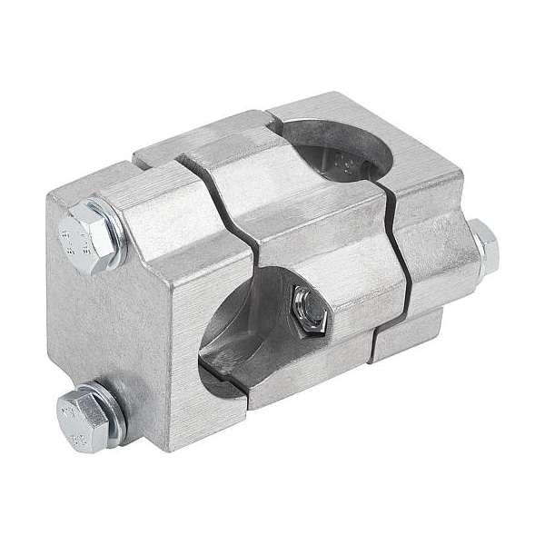 Tube Clamp 4-Way Flat Aluminum, Square, Comp: Steel, A=1.5", B=1.5"
