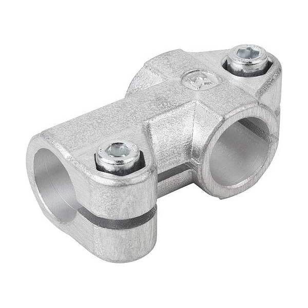 Tube Clamp 3-Way Flat Aluminum, For Round Tubes, Comp: Steel, A=0.5", B=0.5"