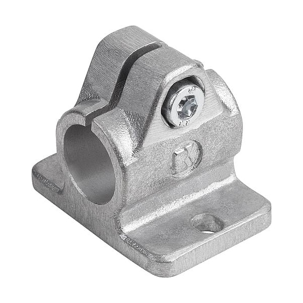 Tube Clamp With Flange M=78 G=55 L=63 Aluminum, Comp: Steel, A=1.25"