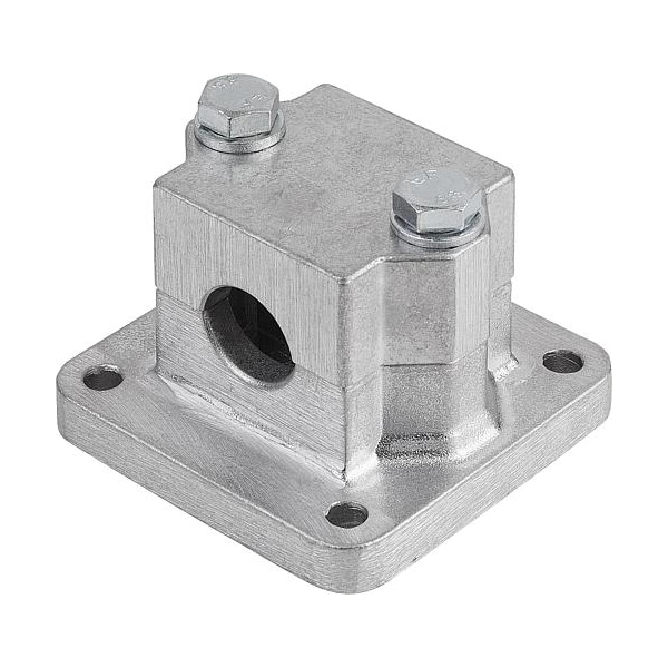 Tube Clamp With Flange M=75 G=75 L=52, 5 Aluminum, Square, Comp: Steel, A=1.25"