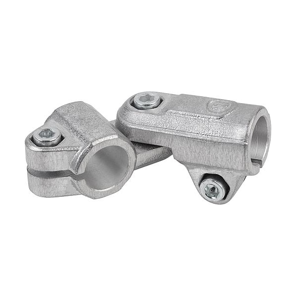 Tube Clamp For Round Tubes Aluminum, 2-Way Hinge, Comp: Steel, A=0.5"