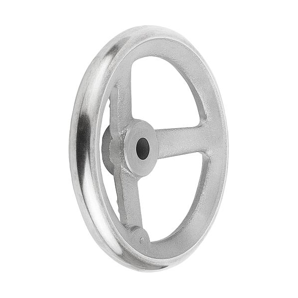 Handwheel, DIN 950, D1= 315 mm, Bore D2= 0.875", Gray Cast Iron, Without Grip